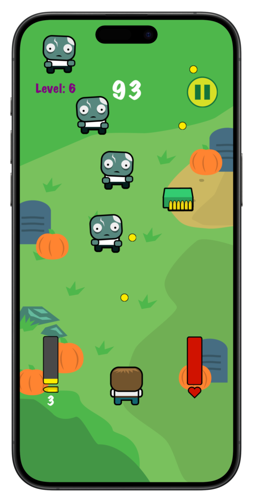 End All Zombies survival mobile iOS game by Luis Calvillo for Mighty Apps.