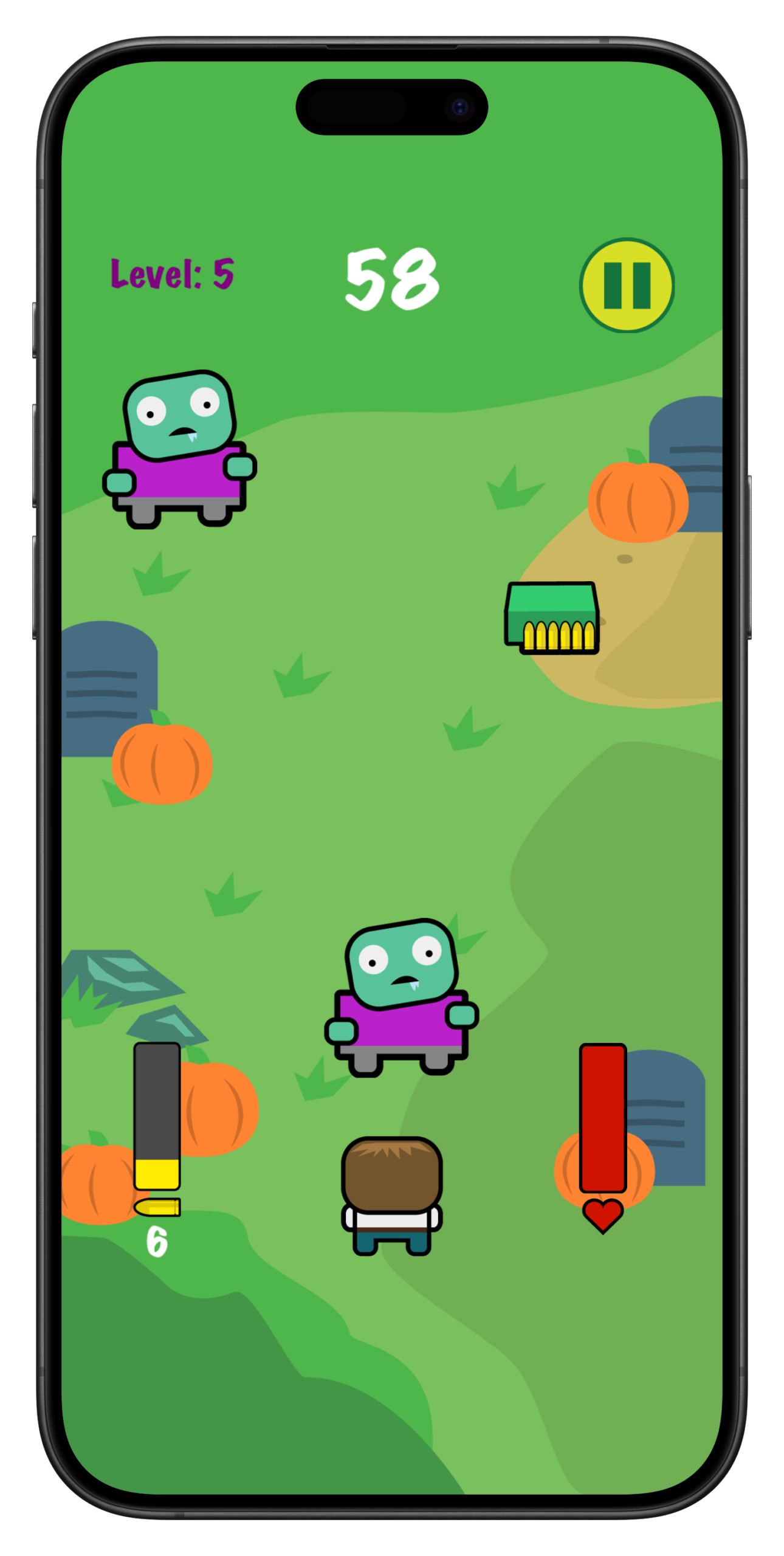 End All Zombies shooter mobile iOS game by Luis Calvillo for Mighty Apps.